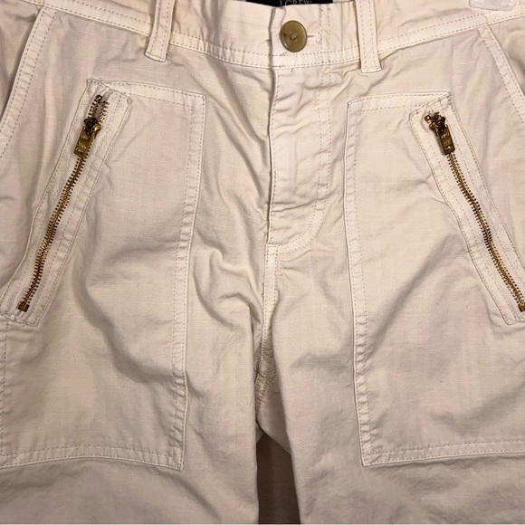 Size 2 J Crew Beige Shorts Neutral Cotton Blend Pockets Outdoor Womens - Picture 7 of 9